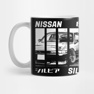 NISSAN SILVIA S14 KOUKI Black 'N White 3 (Black Version) Mug